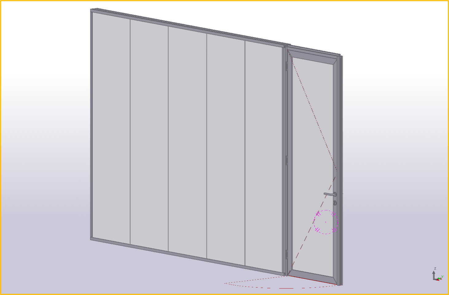 Aluminium wall and window-frame configuration