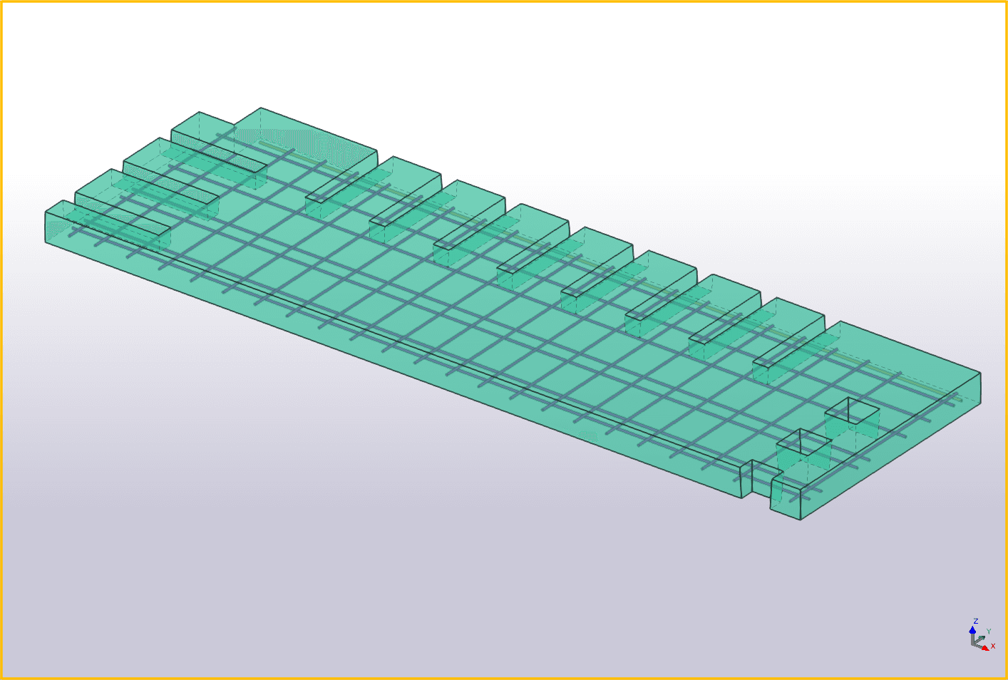 Reinforcement meshes in a Tekla model